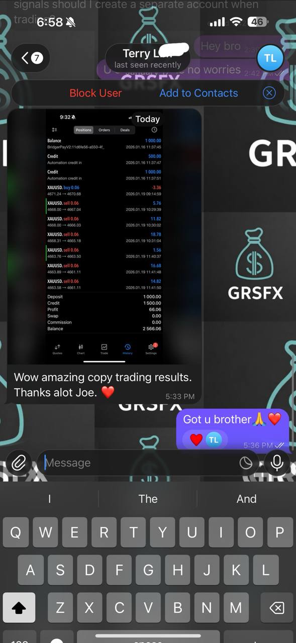 Message shared by Joe: Wow amazing copy trading results. Thanks alot Joe. ❤️